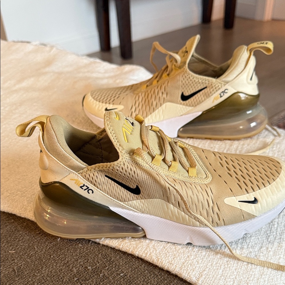 Nike Air Max 270 Gold and Black Sneakers